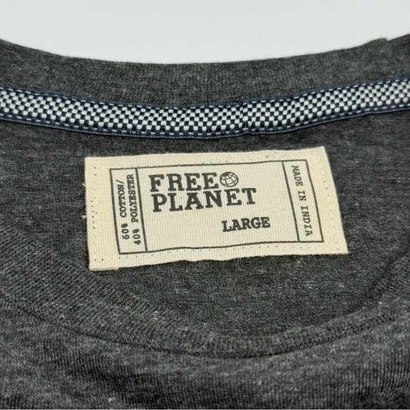 Free Planet Men’s Charcoal Gray Pocket Tee Large NWT Cotton blend - Picture 7 of 10